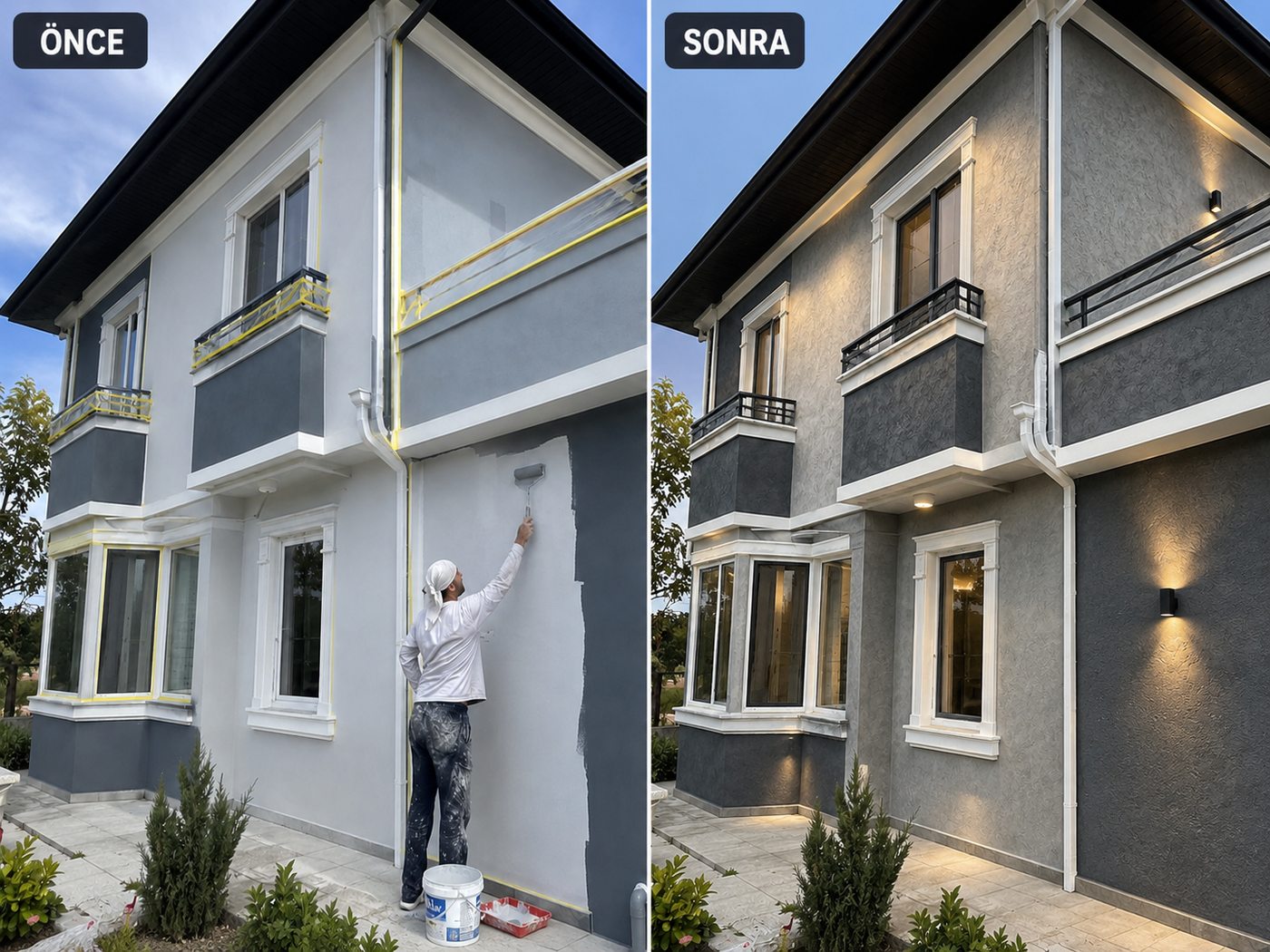 Alsancak dış cephe boya öncesi ve sonrası